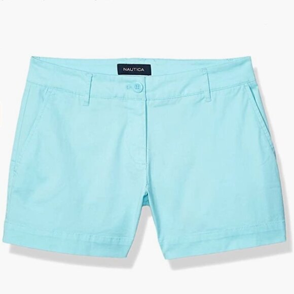 Nautica Women's Comfort Tailored Stretch Cotton Solid, Aruba Blue, Size: 16 - Picture 3 of 7